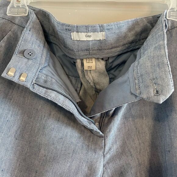 GAP Stretch Blue Linen Blend Ankle Straight Pant | SZ 10 - Picture 6 of 12